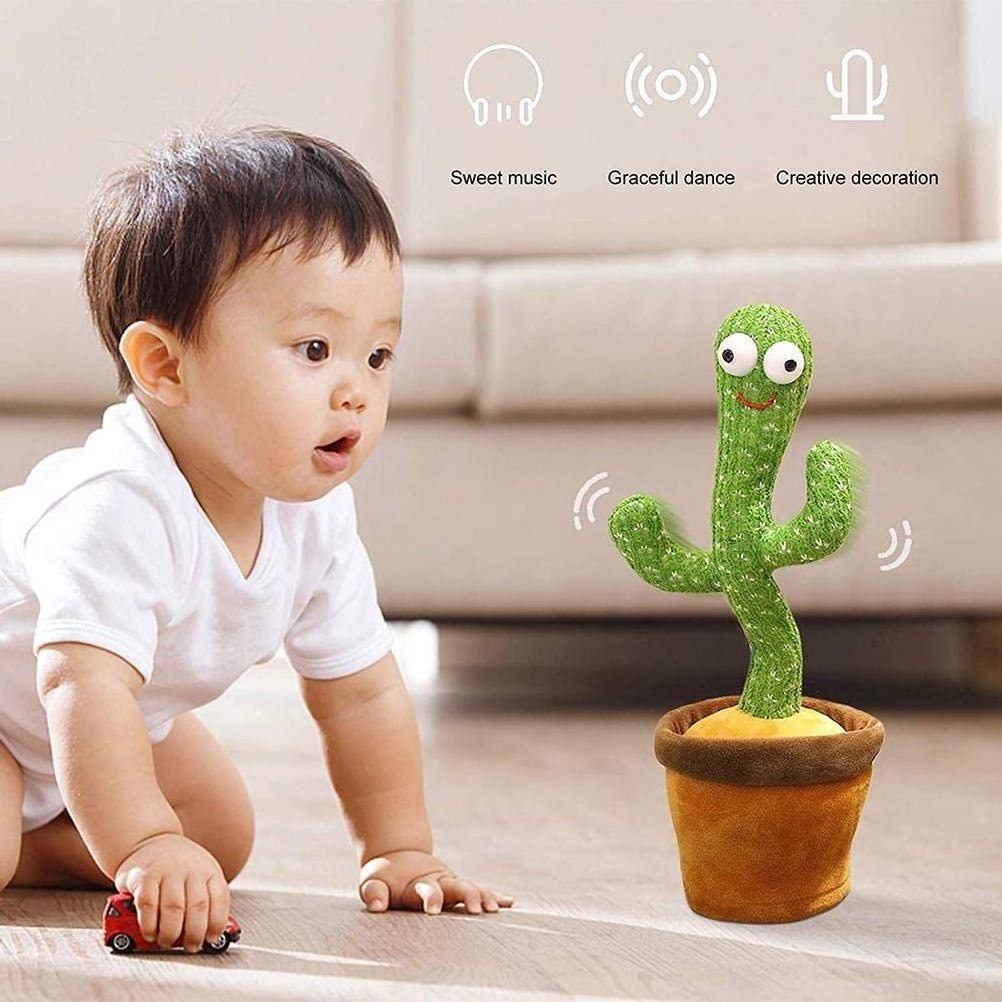 Hecion Multiple Langues Cute Stuffed Flowerpot Twisting Dance Cactus Doll Talking Singing Music Dancing Cactus Plush Toy