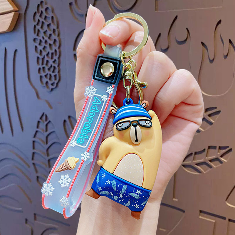 Hecion  Fashion Accessories Store Key Chain Bikini Summer Swimming Suit PVC Doll Key Chain