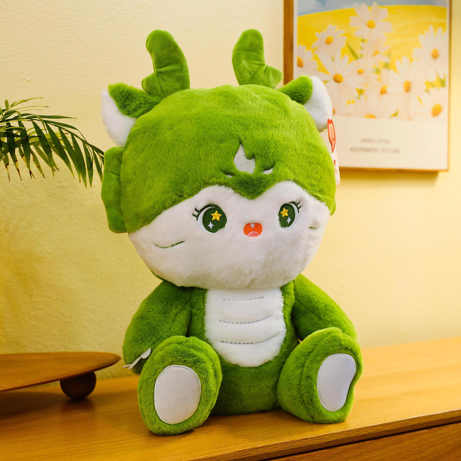 HECION 2023 New Cute Dragon Plush Toy PP Cotton Filled Dragon Stuffed Animal Doll Unisex Gift for Children