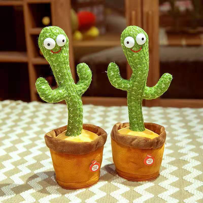 Hecion Multiple Langues Cute Stuffed Flowerpot Twisting Dance Cactus Doll Talking Singing Music Dancing Cactus Plush Toy