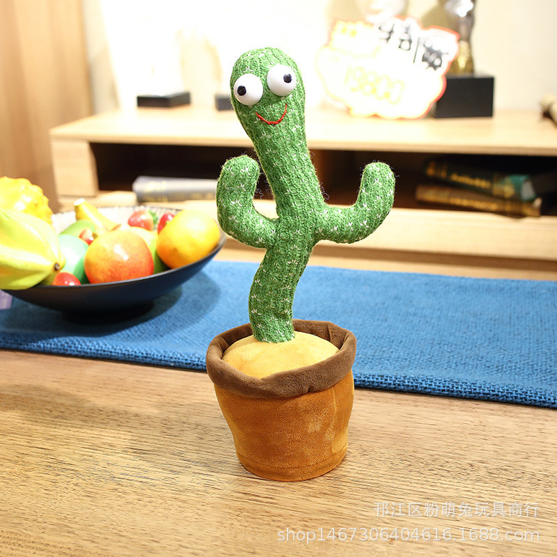 Hecion Multiple Langues Cute Stuffed Flowerpot Twisting Dance Cactus Doll Talking Singing Music Dancing Cactus Plush Toy