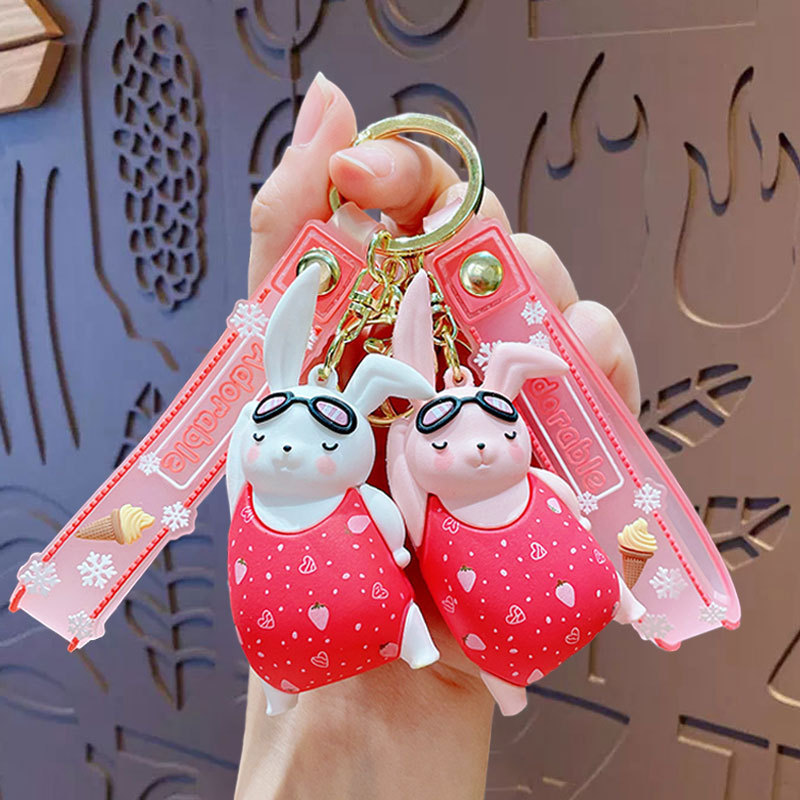 Hecion  Fashion Accessories Store Key Chain Bikini Summer Swimming Suit PVC Doll Key Chain