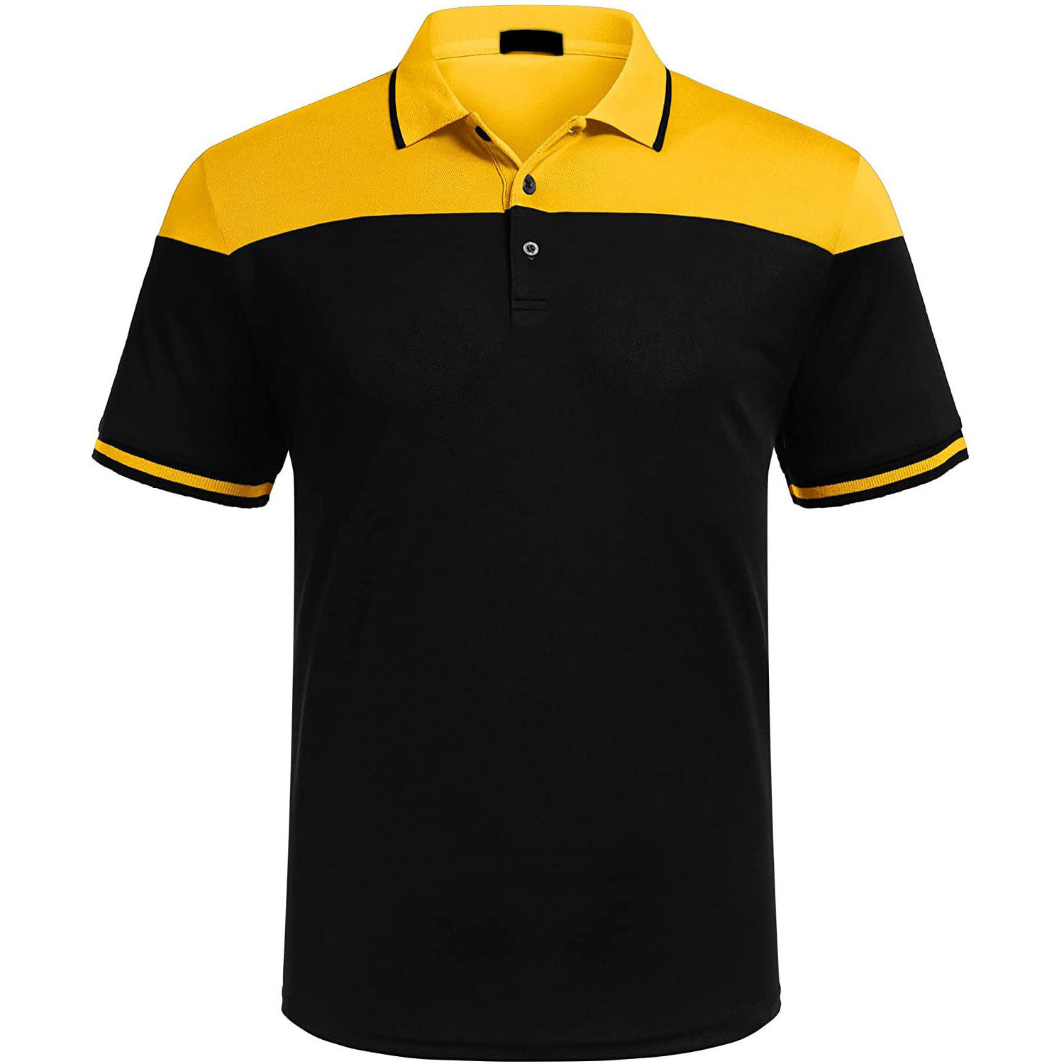 Yellow Black Polo Collar T shirts For Men With Logo Embroidery T-shirt Men's Cotton Polo Shirts for Men