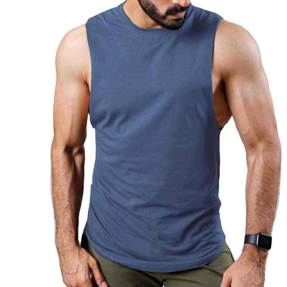 Solid Color Wholesale Men's Tank Top New Design 2023 100% Cotton Breathable Black And Grey Mens Comfortable Singlet Tank Tops