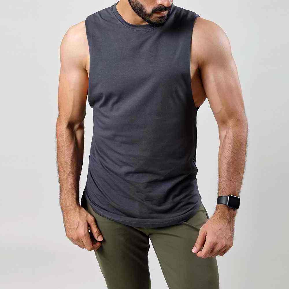 Solid Color Wholesale Men's Tank Top New Design 2023 100% Cotton Breathable Black And Grey Mens Comfortable Singlet Tank Tops