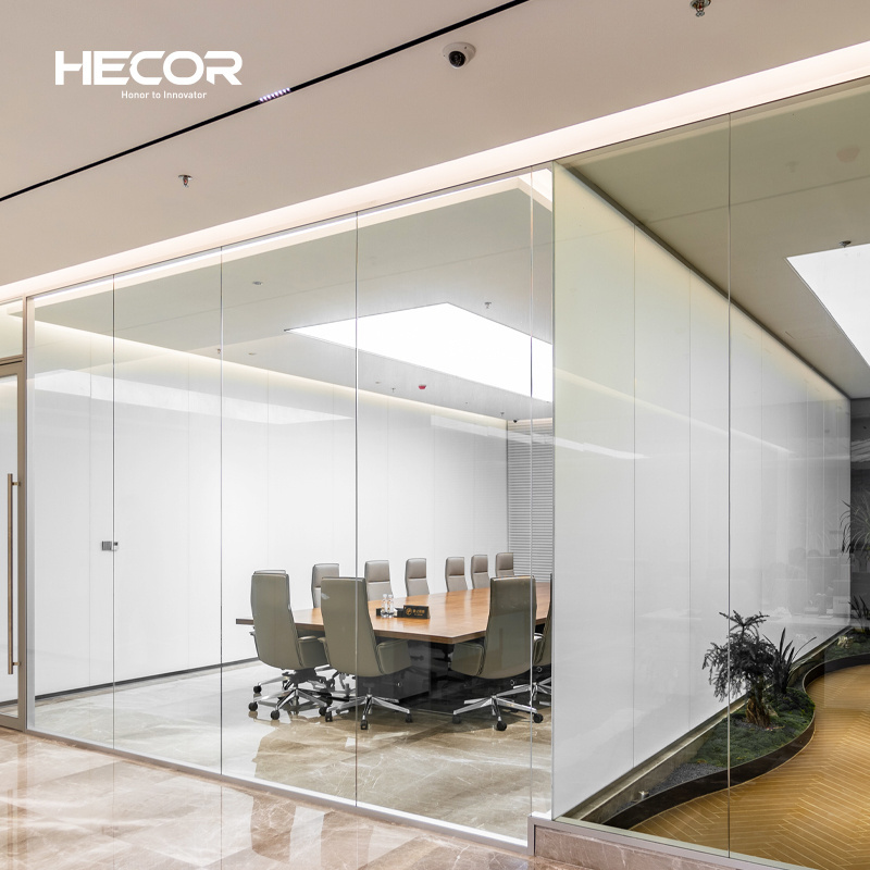 Modern Panoramic Office Room Clear Tempered Partition Divider Sound Proof Glass Partitions Wall