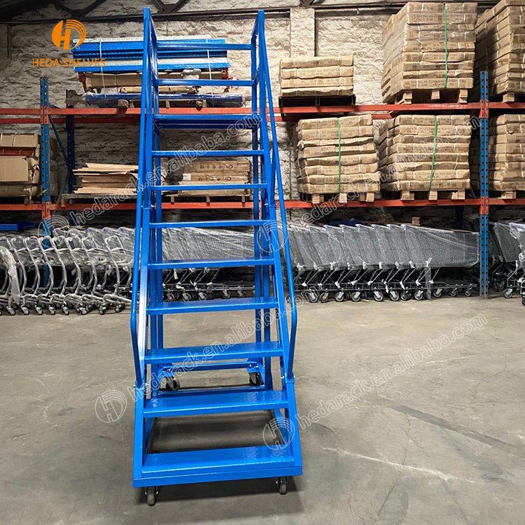 Factory hot selling home use 9 steps folding steel ladders