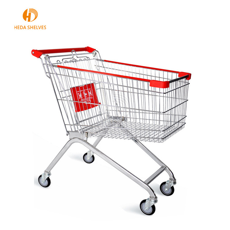 Supermarket shopping trolley, convenience store shopping cart, hand push cart for shopping