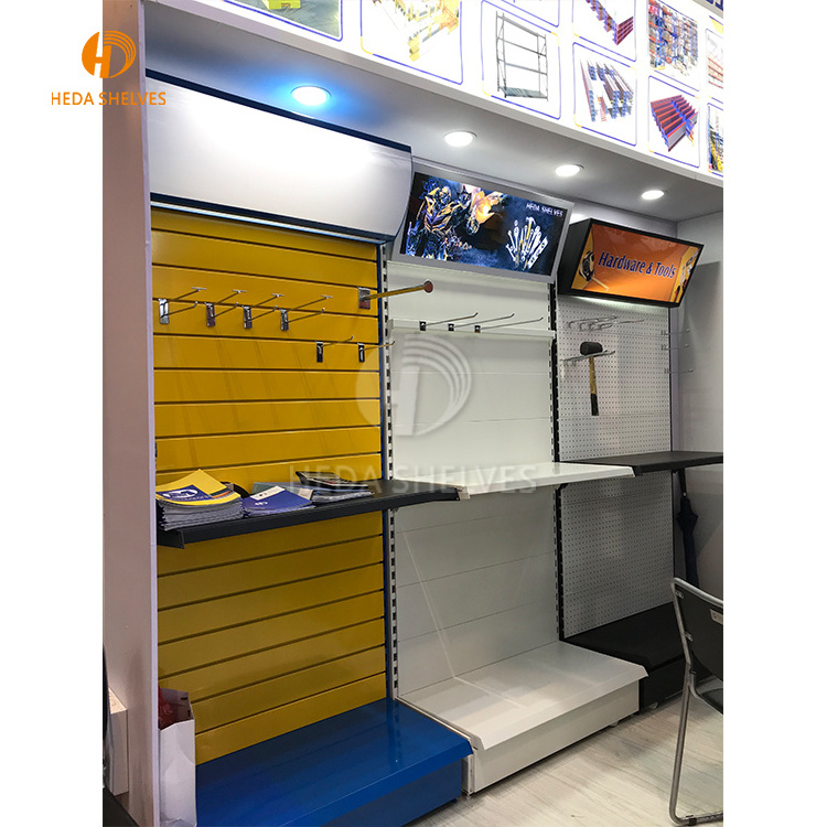 Wholesales Hardware Pegboard Metal Floor Rack Hanging Hooks Shelf Tools Shop Exhibition Product Display Stand