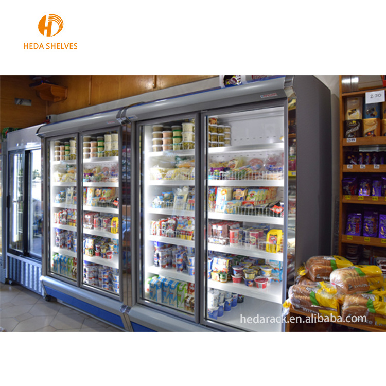 Manufacture Wholesale Supermarket Deluxe Split Vertical Refrigerating Display Cabinet