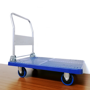 Platform Steel Trolley Folding Flat Warehouse Moving Cart Folding Weight Capacity Folding Dolly Luggage Trolley Flatbed