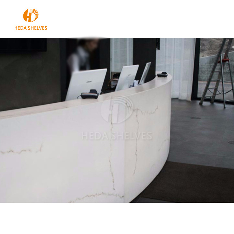 Good quality convenience store LED checkout counter supermarket boutique marble cashier counter