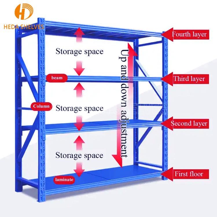 Customized Industrial Rack Heavy Duty Pallet Rack System Warehouse Storage Shelf Shelved Racking Metal Storage Rack Shelving