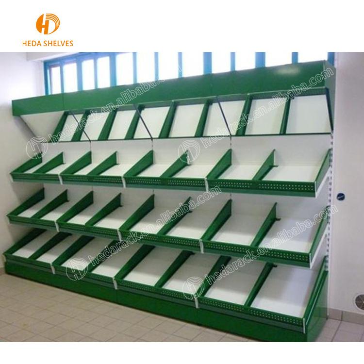 3 tier supermarket fruit vegetable display rack shelf