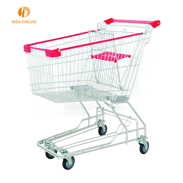 Supermarket shopping trolley, convenience store shopping cart, hand push cart for shopping