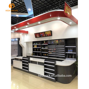 Multiple convenience store supermarket check out counter cash desk counter