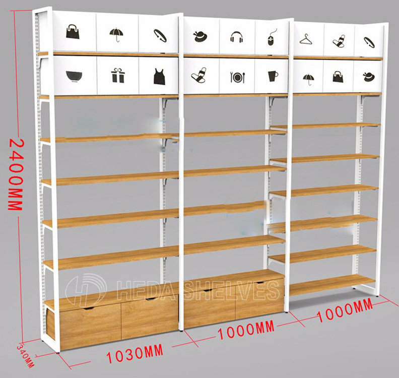 MINISO shelf flat cheap and sturdy supermarket display stand