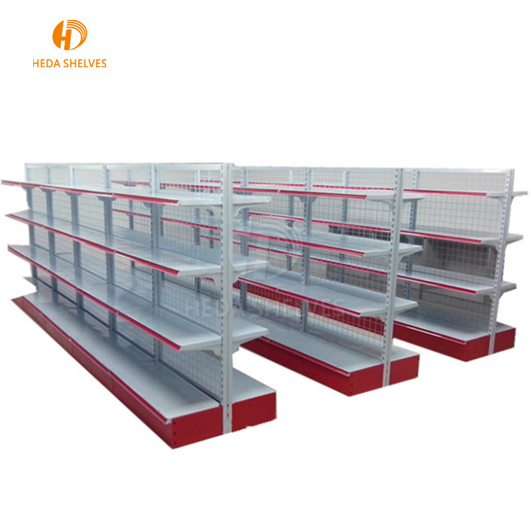 Customized layer single double side supermarket shelves gondola, rack supermarket shelving price cheap display stands