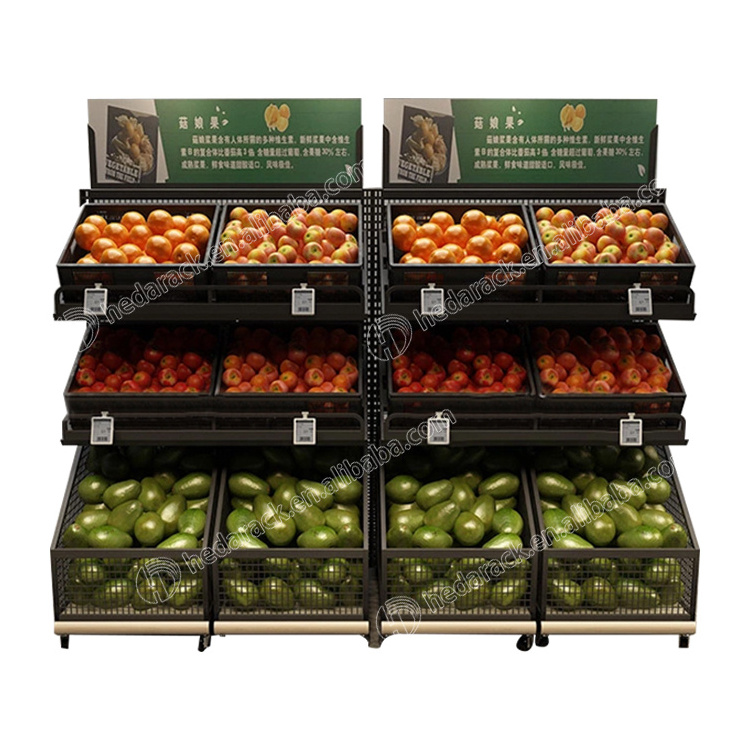 Supermarket equipment shelf fruit stand vegetable display Gondola rack for fruit shop shelf