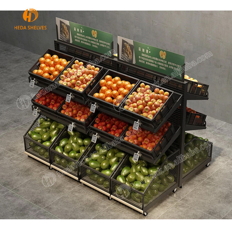 Supermarket equipment shelf fruit stand vegetable display Gondola rack for fruit shop shelf