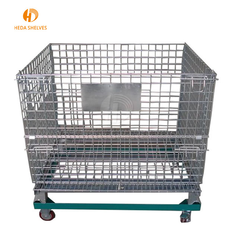 Hot Sale Warehouse Metal Storage Cage With Wheels