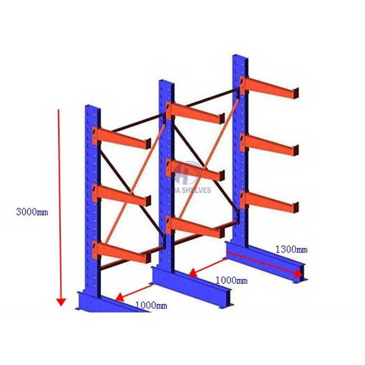 Heavy Duty Storage Cantilever Rack Heavy Gate Roller Cantilever Shelving Racking System Warehouse Cantilever For Rebar Storage