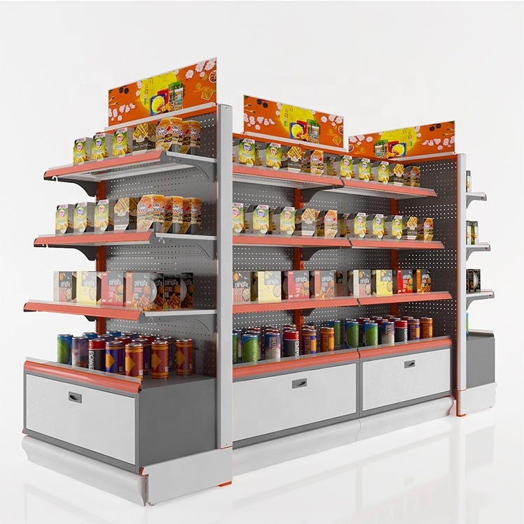 Customized Supermarket Racks Display Shelving Grocery Rack