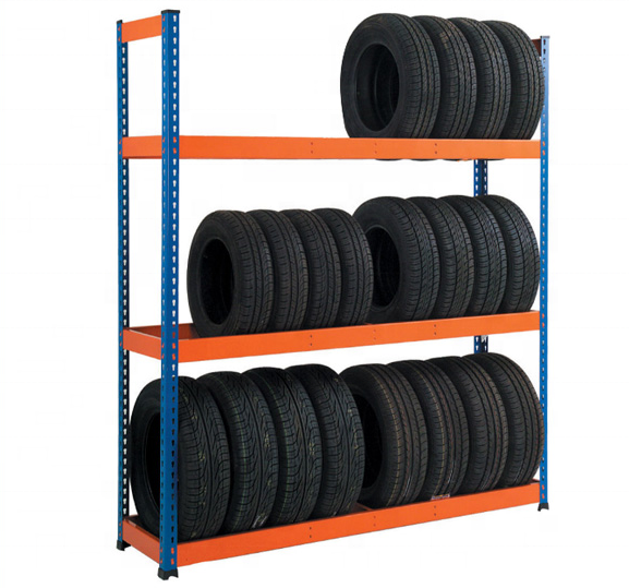 Heda Wholesale Metallic Tire Heavy-duty Warehouse Movable Pallet Rack Tyre Rack tire shelf