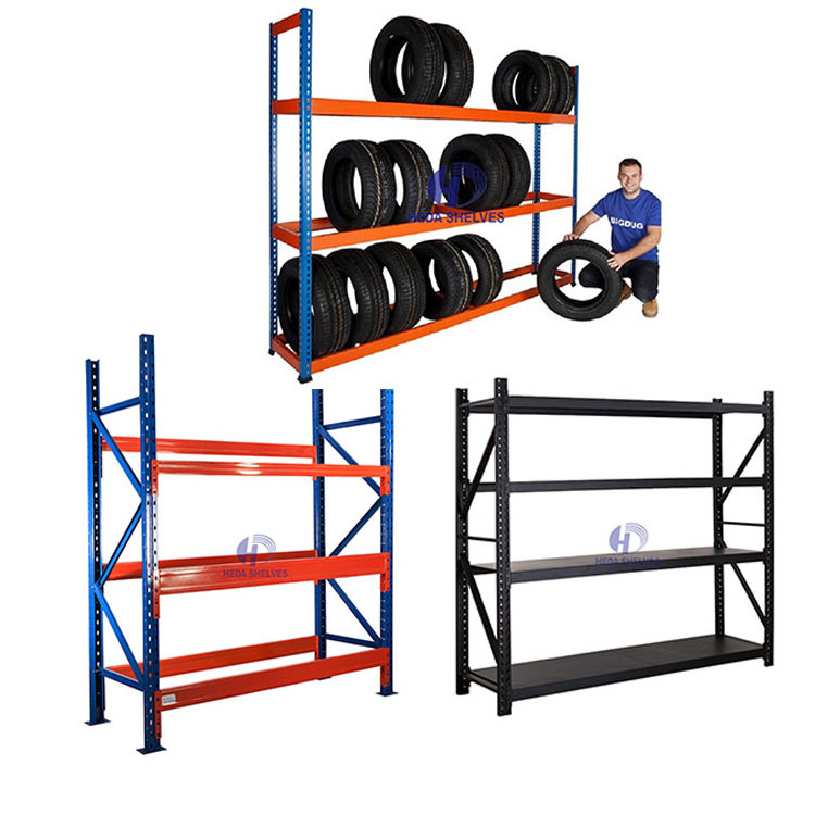 Heda Wholesale Metallic Tire Heavy-duty Warehouse Movable Pallet Rack Tyre Rack tire shelf