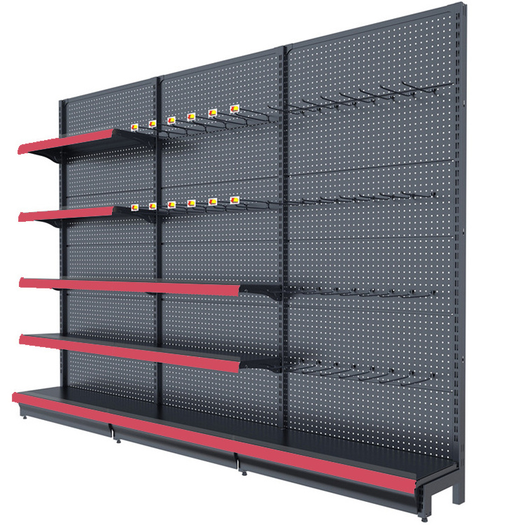 Customized Shop Commercial Shelves Super Market Racks Gondola Shelving Metal Supermarket Shelves For Retail Store Double-Sided