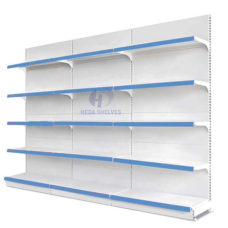 Customized Shop Commercial Shelves Super Market Racks Gondola Shelving Metal Supermarket Shelves For Retail Store Double-Sided