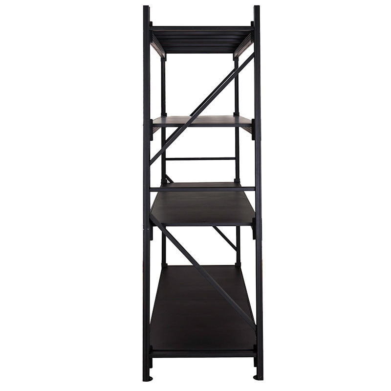 Custom Heavy Duty Shelving 300 Kg layer Garage Black 4 Tier Warehouse Storage Metal Stacking Shelf Rack for Warehouse