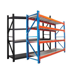 Custom Heavy Duty Shelving 300 Kg layer Garage Black 4 Tier Warehouse Storage Metal Stacking Shelf Rack Unit for Warehouse