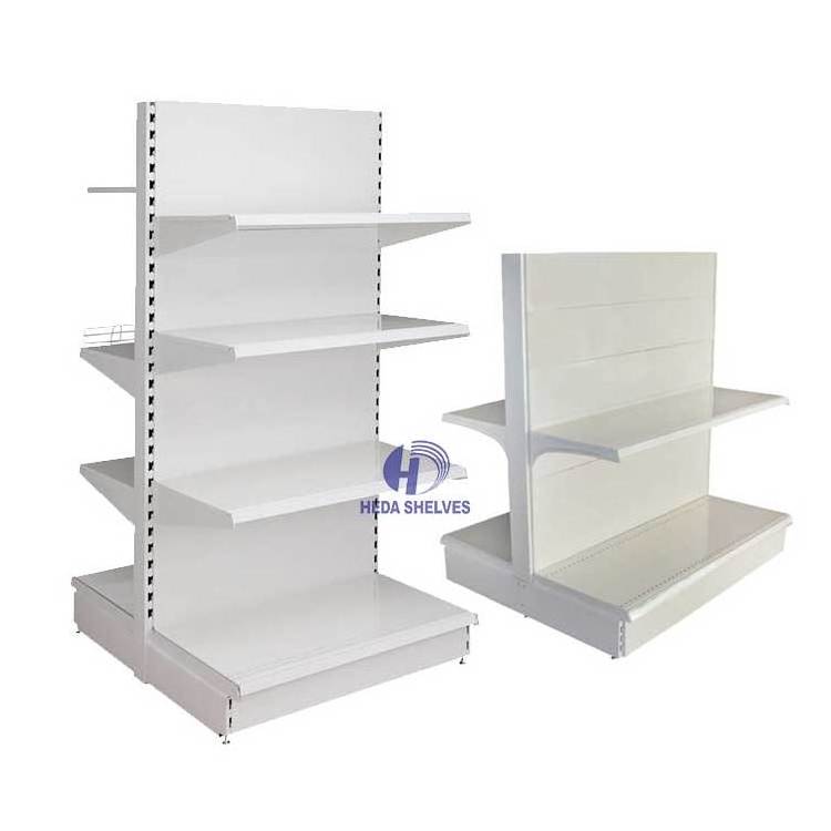 Heda Shelves Double-Sided Slat Wall Gondola Shelving Store Double Sided Adjustable Supermarket Shelves