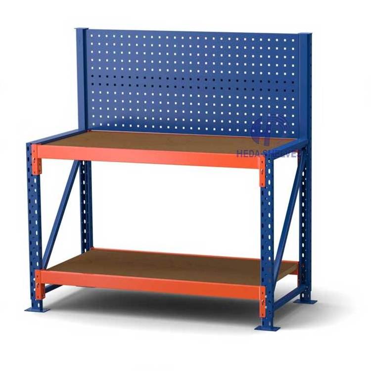 Iron Workshop Workbench Anti-Static Operation Work Table Workshop Garage Platform Heavy Duty Pallet Storage Rack With Table