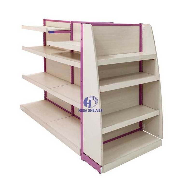 Heda Shelves Double-Sided Slat Wall Gondola Shelving Store Double Sided Adjustable Supermarket Shelves