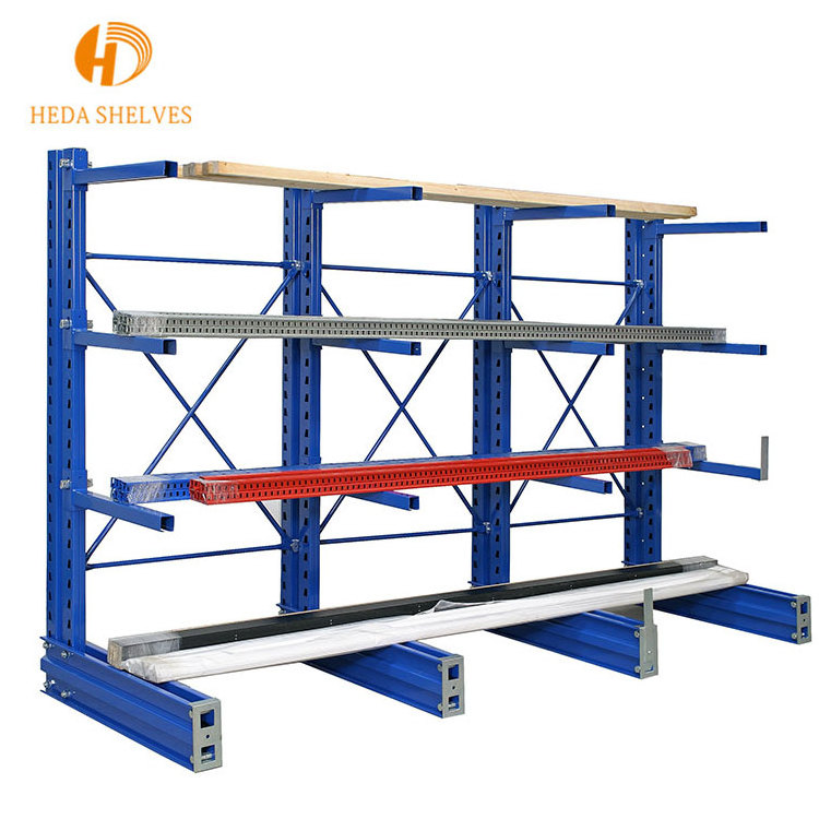 Bin Rack Metal Warehouse Racking Shelving Unit Warehouse Storage Steel Heda Customized 100 Sets Cantilevered