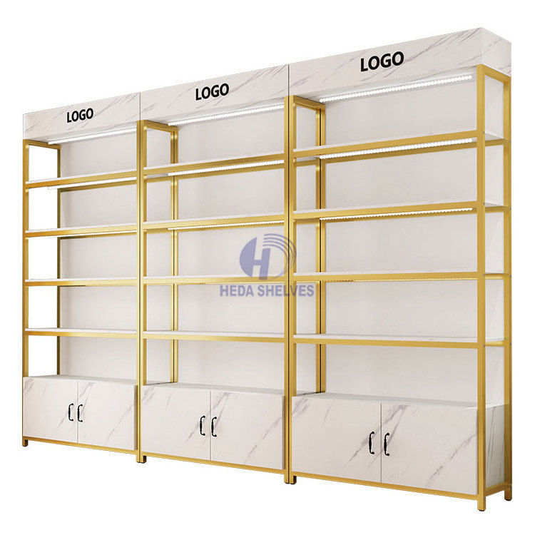 Customized Shopping Mall Wall Display Stand Retail Store Furniture For Cosmetic Display Cabinet And Showcase