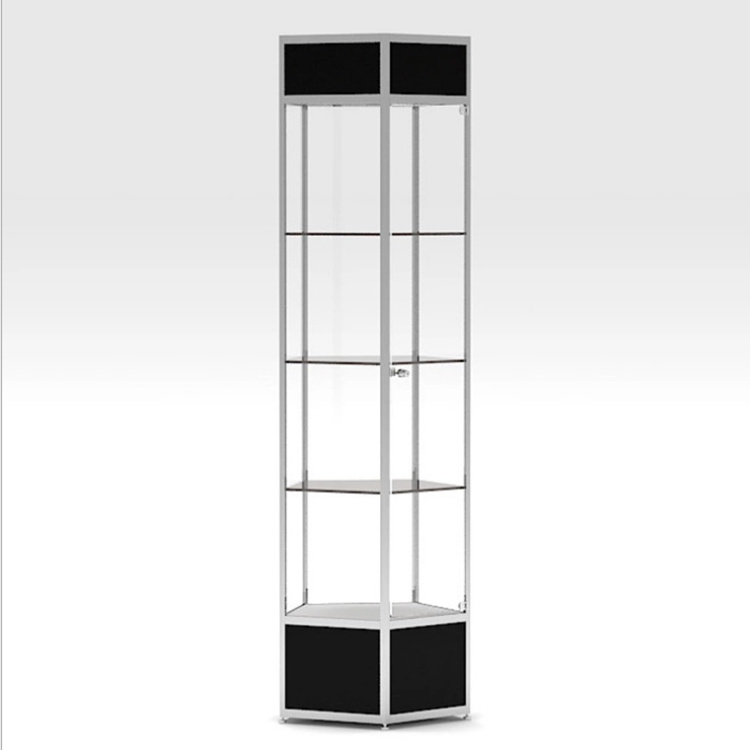 customized Glass display cabinet /used glass showcases and display cases with LED