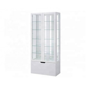 customized Glass display cabinet /used glass showcases and display cases with LED