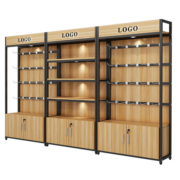 Customized convenience store Single Double Sided Gondola Shelves Supermarket Shelves Wooden Metal Display Racks For Supermarket