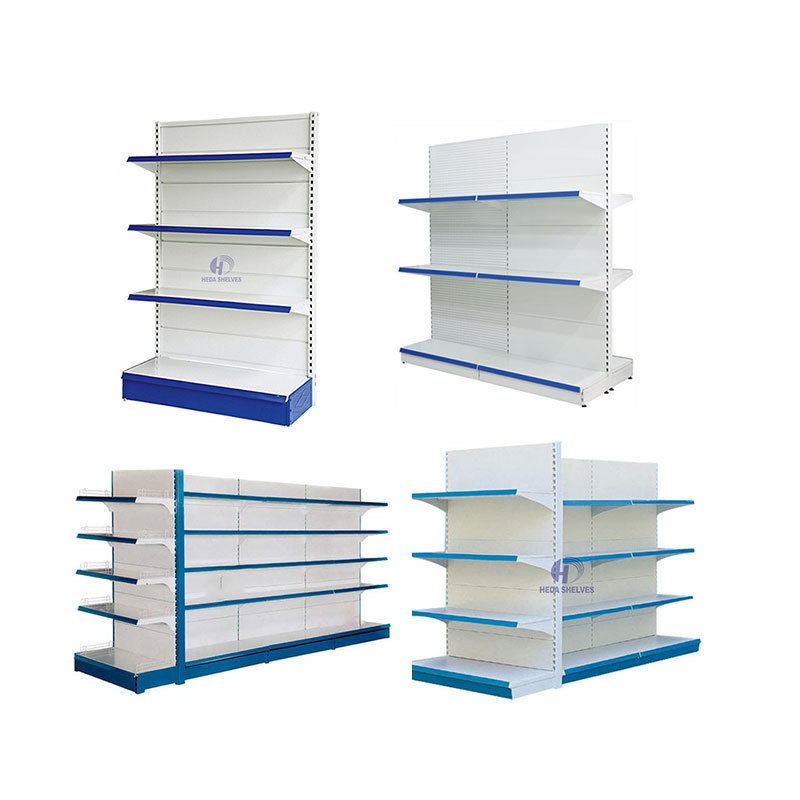 Guangzhou Heda Metal Supermarket Shelves Lozier Gondola Shelving  Retail Store Shelves Metal Supermarket Gondola Shelf