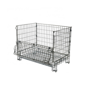 Wholesale Chrome Collapsable Metal Pallet Warehouse Storage Wire Mesh Cage