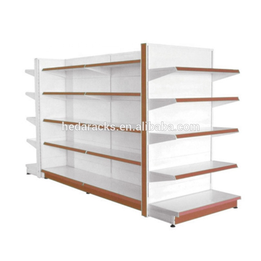 Customized New Designed Combined Grocery Gondola Shelf Display Racks Supermarket with strong supermarket shelves