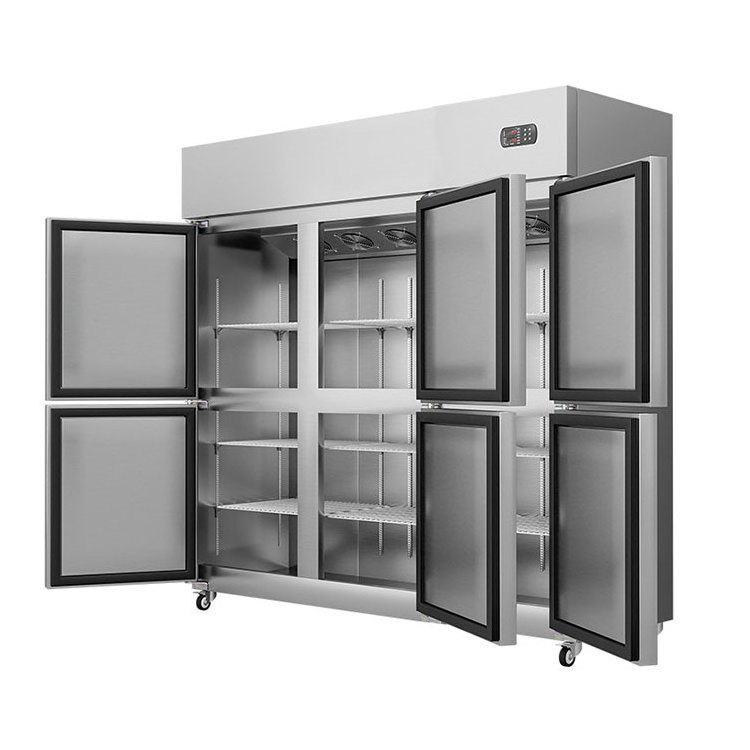 Commercial Refrigerator Four Doors Double Temperature Vertical Air-cooled Fresh-keeping Refrigerator Restaurant Kitchen Freezer