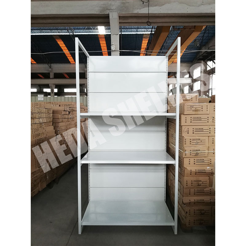 retail display cases 3 Layers Adjustable Layer Shelf Metal Gondola Shelving 6 Upright Column Double Sided Supermarket Shelves