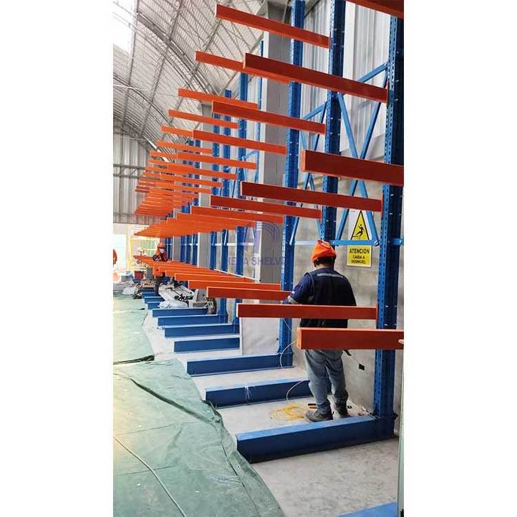 Heavy Duty Storage Cantilever Rack Heavy Gate Roller Cantilever Shelving Racking System Warehouse Cantilever For Rebar Storage