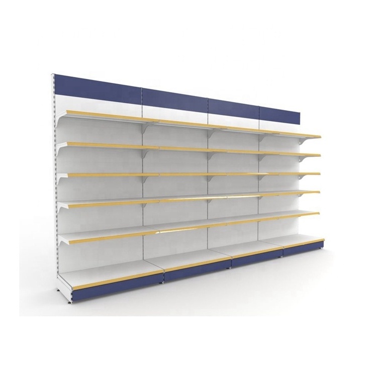 Customized New Designed Combined Grocery Gondola Shelf Display Racks Supermarket with strong supermarket shelves