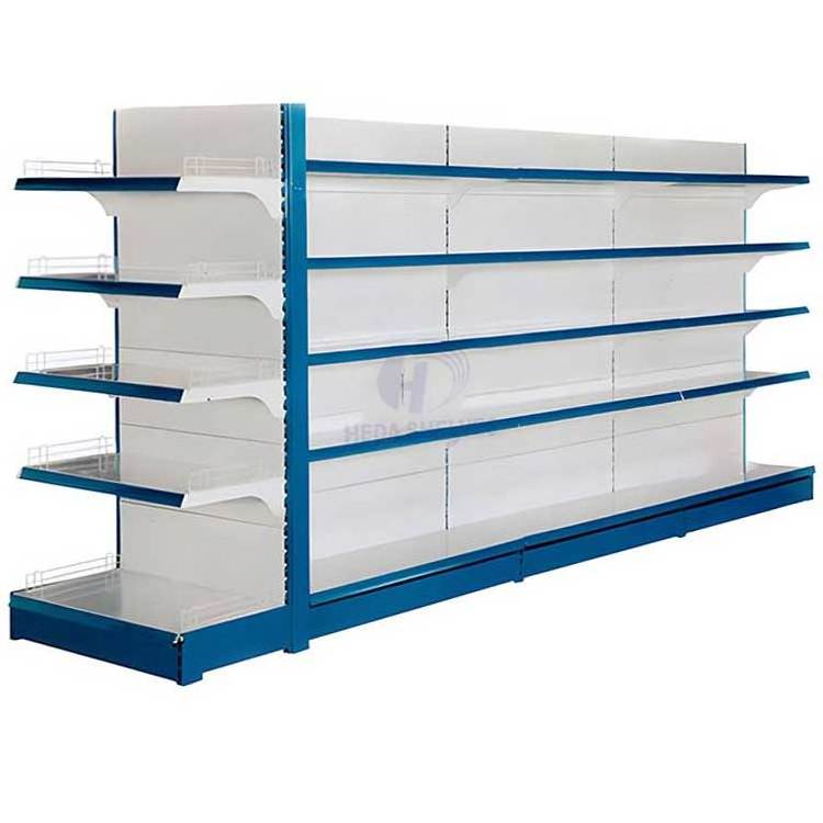 Guangzhou Heda Metal Supermarket Shelves Lozier Gondola Shelving  Retail Store Shelves Metal Supermarket Gondola Shelf