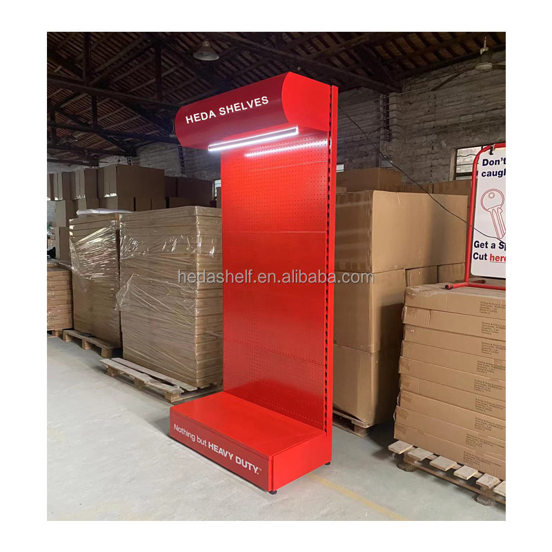 Led Light Logo Custom Retail Store Metal Hanging Display Racks Accessories Display Stand Hardware Tool Peg Display Rack